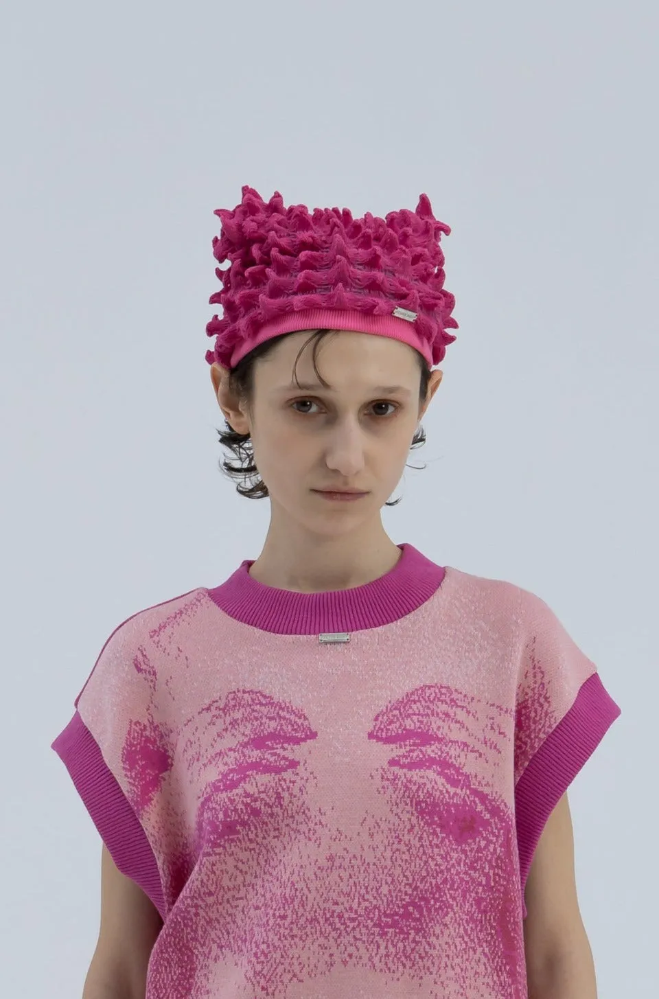 Versatile Spiky Embroidery Knit Cap(Blue)