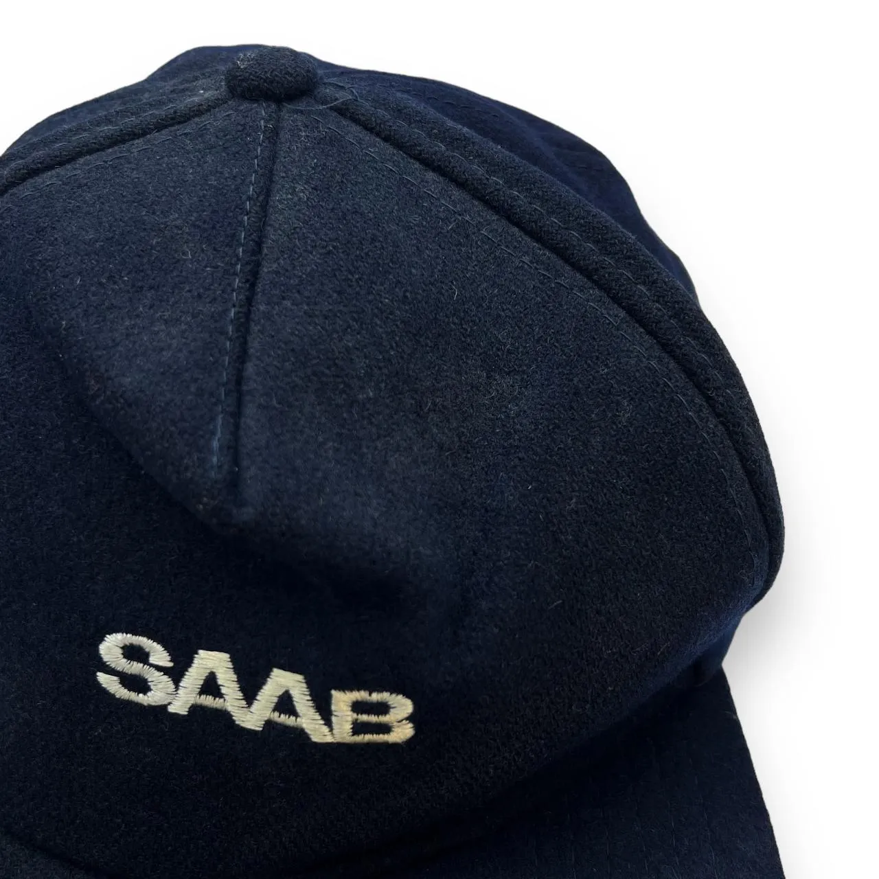 Vintage 90's SAAB Embroidered Logo Spellout Motorsports Wool Baseball Cap