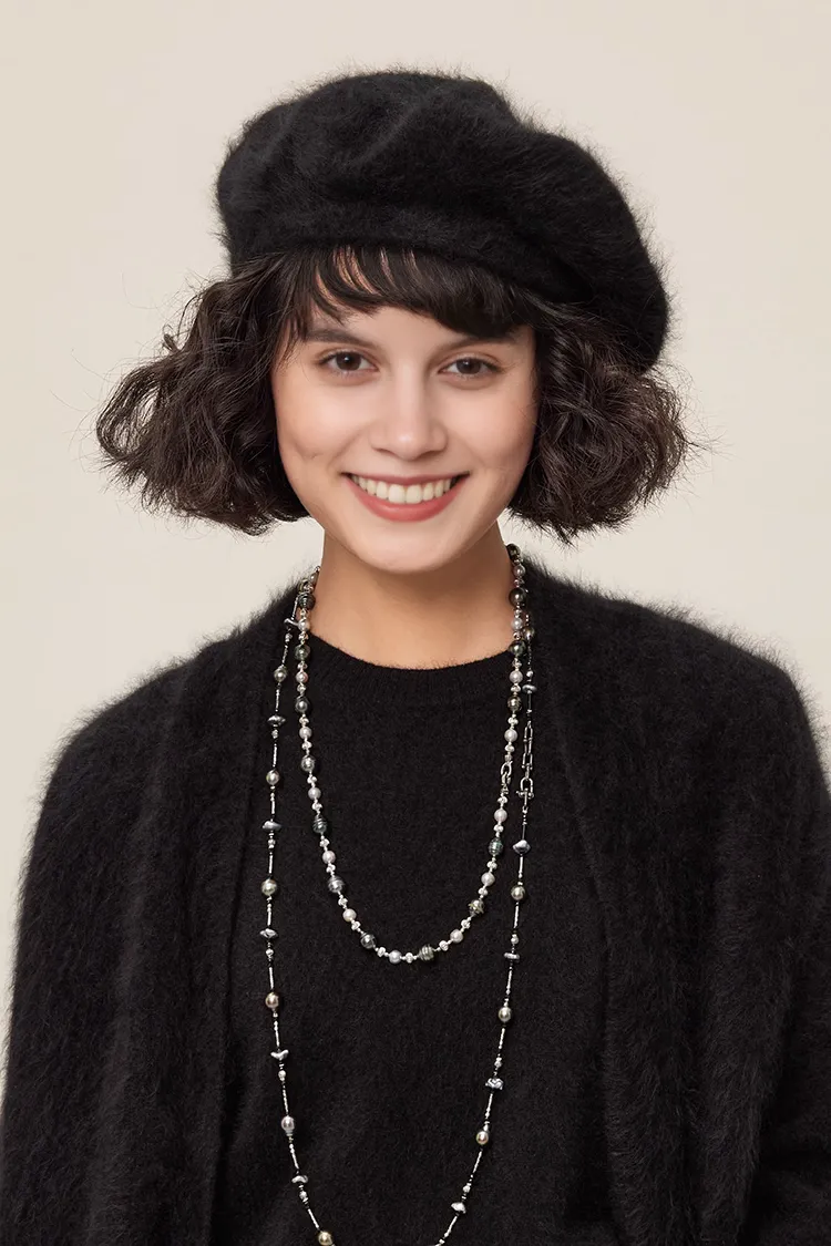 Vintage-inspired Cashmere French Beret Hat