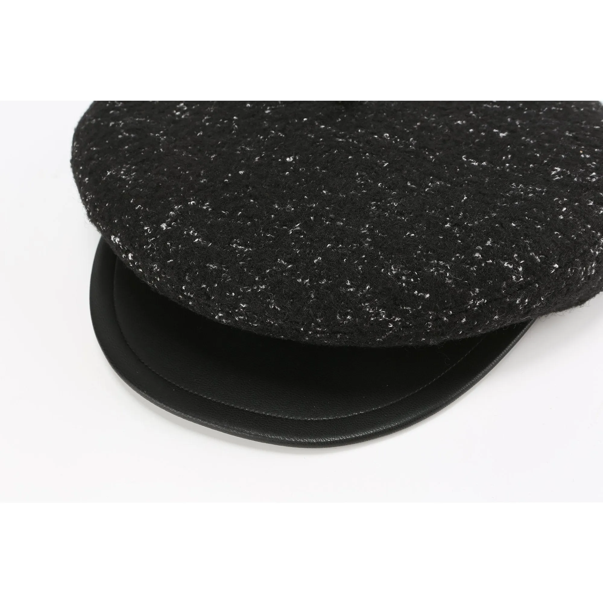 Women Two-Way Beret Cap - Black