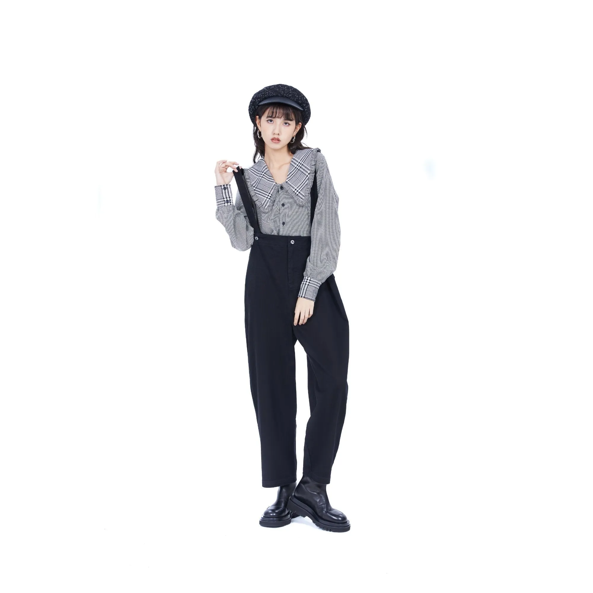 Women Two-Way Beret Cap - Black