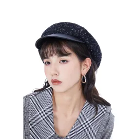 Women Two-Way Beret Cap - Black