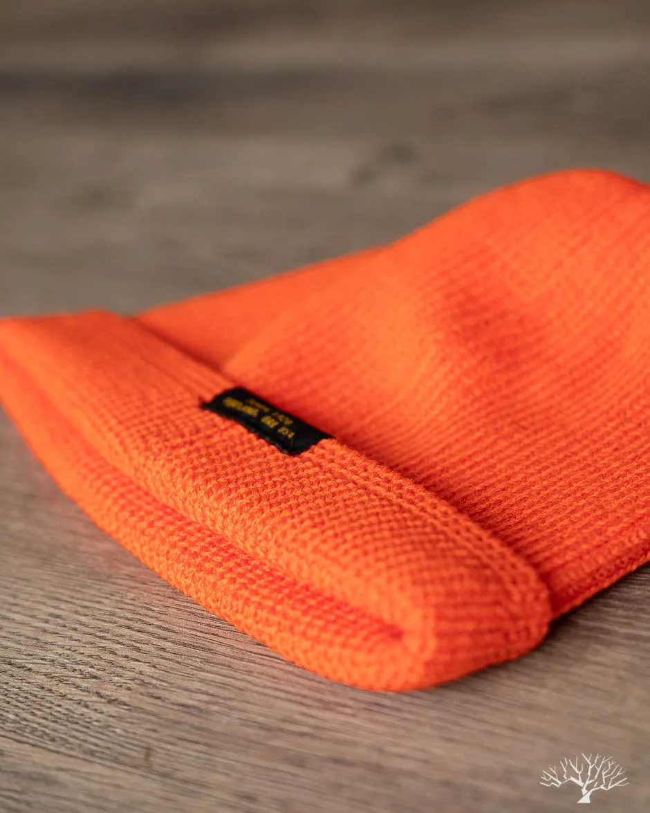 Wool Knit Watch Cap - Safety Orange