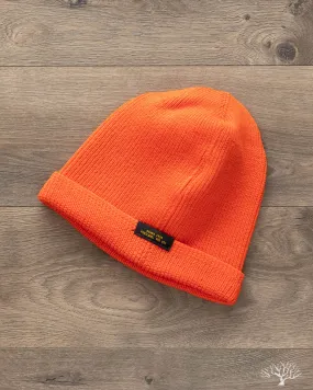 Wool Knit Watch Cap - Safety Orange